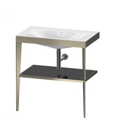 Struttura a pavimento XViu Duravit lavabo c-bonded sostegno champagne, ripiano in vetro