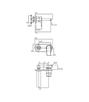 External part for Ideal Standard Ceramix N wall mounted basin mixer