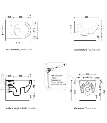 Wc sospeso Ceramica Flaminia serie App AP118G con go clean