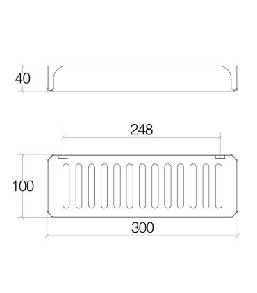 Grille de douche, Linebeta, série Filo art.50035, acier inoxydable