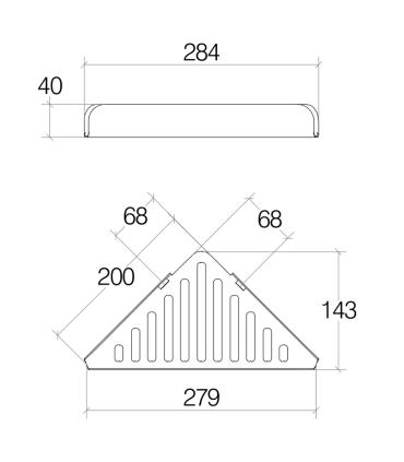 Grille de douche Linebeta, série Filo art.50034, acier inoxydable