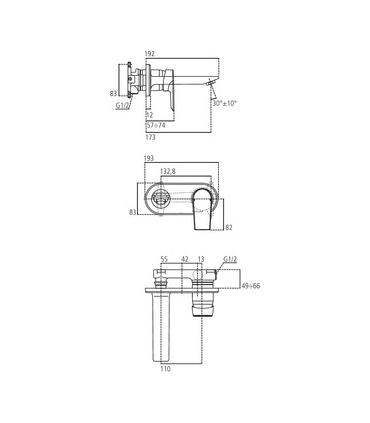 External part for Ideal Standard Ceramix N wall mounted basin mixer