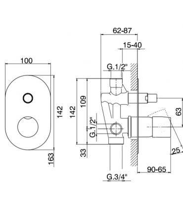 Concealed bath mixer Ceramica Flaminia Fold FL2570