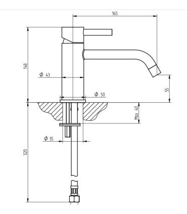 Washbasin mixer without drain Bellosta Bambu