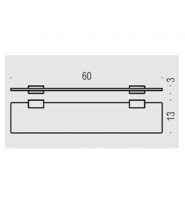 Shelf Colombo collection Look art.B1616 glass. finish matt white. dimensions 60 cm. Dowel installation.