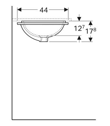 Lavabo da incasso rettangolare sottopiano Geberit Variform