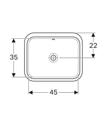 Lavabo da incasso rettangolare sottopiano Geberit Variform