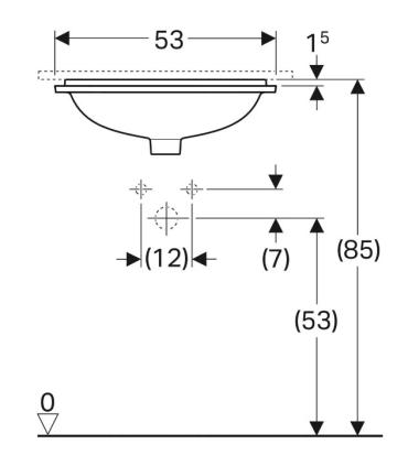 Lavabo da incasso rettangolare sottopiano Geberit Variform