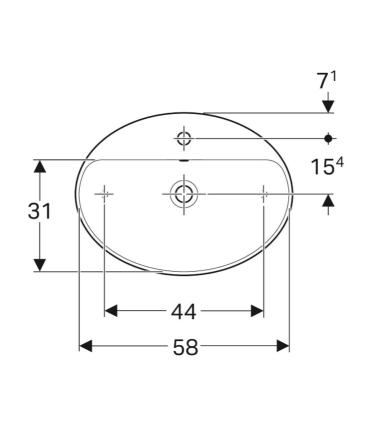 Geberit Variform oval countertop washbasin