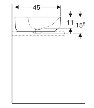 Geberit Variform oval countertop washbasin