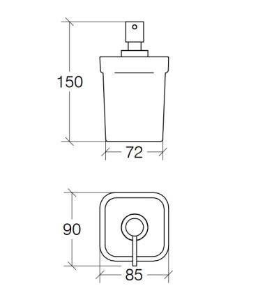 Soap dispenser, Lineabeta, Curva 'Series, Model 5152, melamine