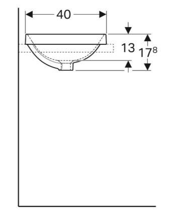 Lavabo da incasso rettangolare Geberit Variform