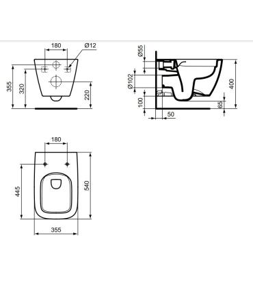 WC sospeso Ideal Standard I.Life B RimLS+ T4614