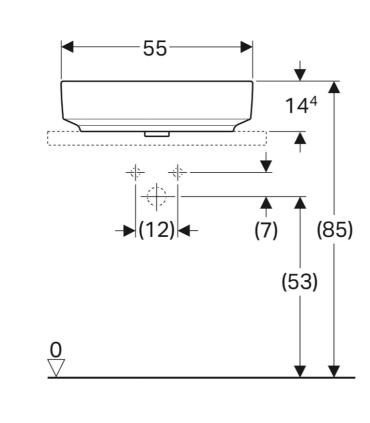 Lavabo in appoggio rettangolare Geberit Variform