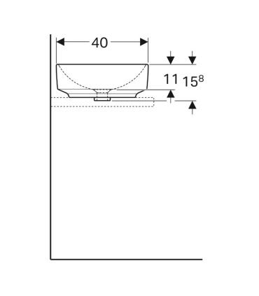 Lavabo in appoggio rettangolare Geberit Variform