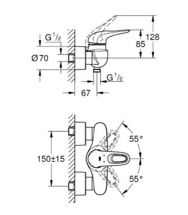 Grohe Eurostyle New external shower mixer