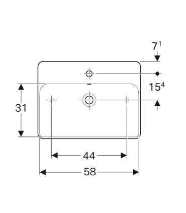 Geberit Variform rectangular single-hole countertop washbasin