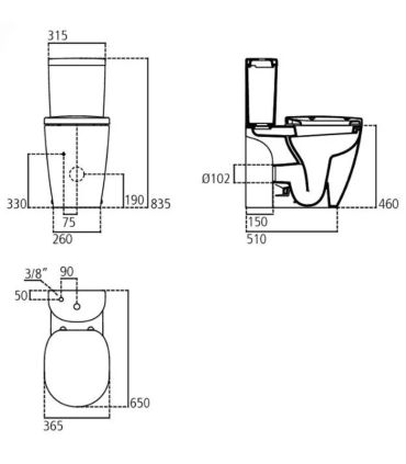 Wc monoblocco alto 46 cm Ideal Standard Connect Freedom