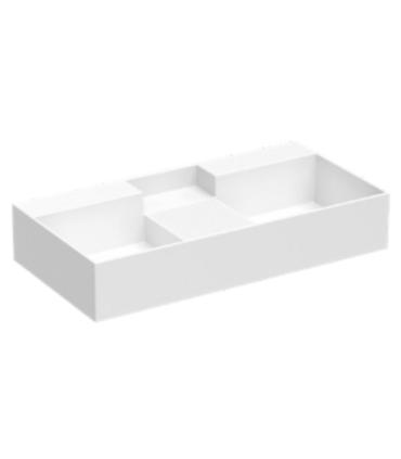 Countertop or wall-hung Colavene Nobu double washbasin without hole