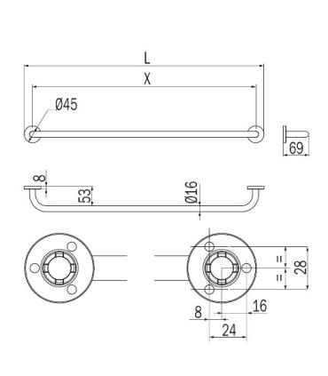 Towel rail INDA One chrome A2490