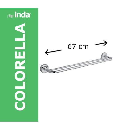 Porta salviette lineare doppio INDA Colorella cromo A2391