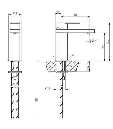 Washbasin mixer without drain sheightrello Baby S Bellosta