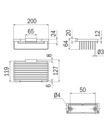 Grille porte-savon pour douche rectangulaire, Inda, Hotellerie