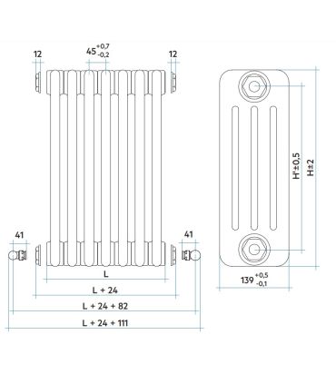 Radiatore Irsap Tesi 4 colonne bianco H 66,5 cm per sostituzione radiatori alluminio