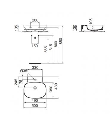 Lavabo a parete Ideal Standard Linda-X monoforo