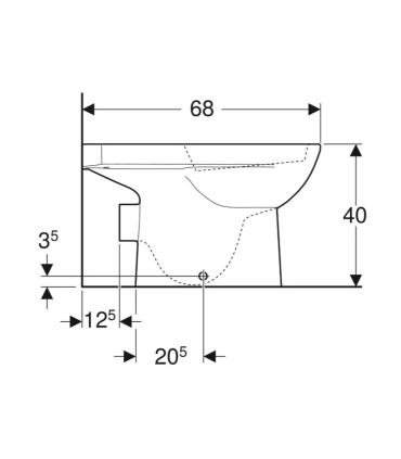 Geberit Selnova close coupled toilet with wall outlet