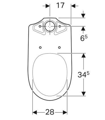 Geberit Selnova close coupled toilet with wall outlet