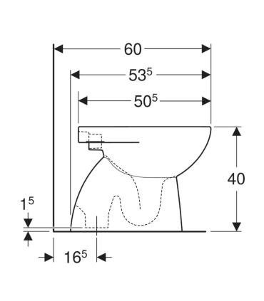 WC au sol Geberit Selnova avec siphon de sol