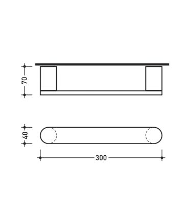 Porta salviette lineare Flaminia serie two cromo TWO30