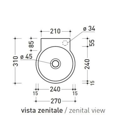 Lavamani a parete 27 cm Flaminia Twin 5059