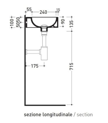 Lavamani a parete 27 cm Flaminia Twin 5059