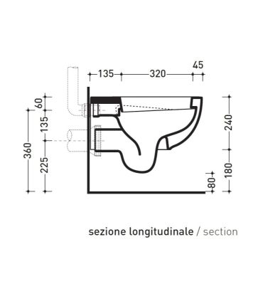 Wc sospeso Ceramica Flaminia serie quick senza sedile art.QK118