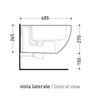 Bidet sospeso compatto monoforo Flaminia serie Miniapp AP219