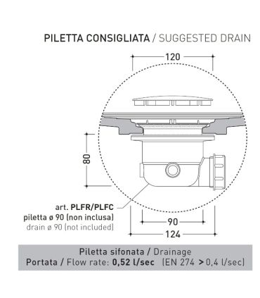 Piatto doccia Ceramica Flaminia Water drop in ceramica rettangolare