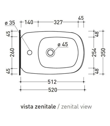 Bidet sospeso monoforo Ceramica Flaminia serie Monò Mn218