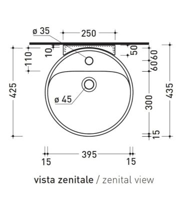 lavabo sospeso monoforo Flaminia Twin