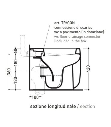 Wc a pavimento con scarico universale Flaminia serie mono MN117