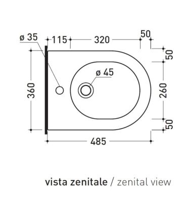 Bidet sospeso Ceramica Flaminia serie mini link art.5065