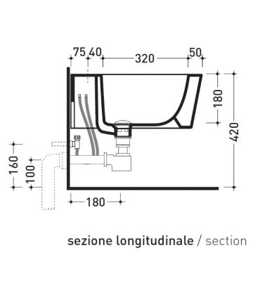 Bidet sospeso Ceramica Flaminia serie mini link art.5065