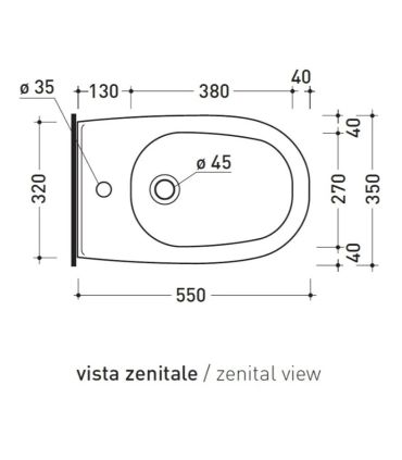 Bidet sospeso monoforo Ceramica Flaminia serie spin art. 5086