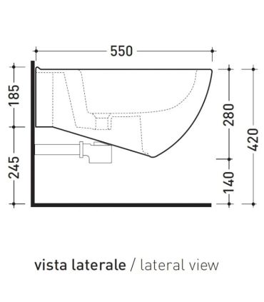 Bidet sospeso monoforo Ceramica Flaminia serie spin art. 5086