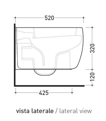 Wall hung toilet, Flaminia, collection mono'