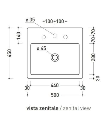 Flaminia, countertop washbasin or wall hung, collection acquagrande, 5088 bi