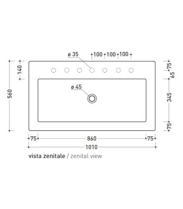 Flaminia, countertop washbasin or wall hung, collection acquagrande, 5088 bi