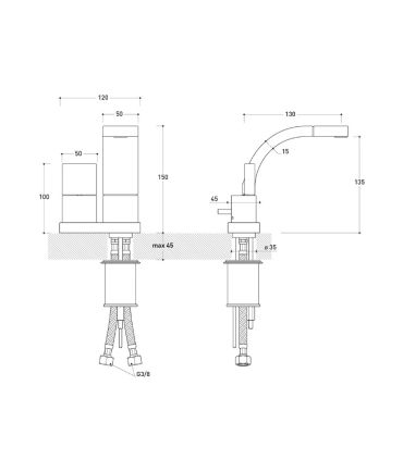 Miscelatore bidet Ceramica Flaminia serie Si art. SI2023