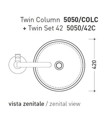 Colonna centro per lavabo Ceramica Flaminia Twin 5050/COLC